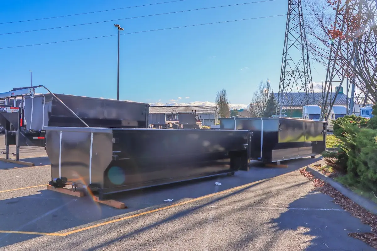 Roll-off dumpster ready for waste disposal at job site for Estate Cleanout Dumpster Rental in Wahpeton